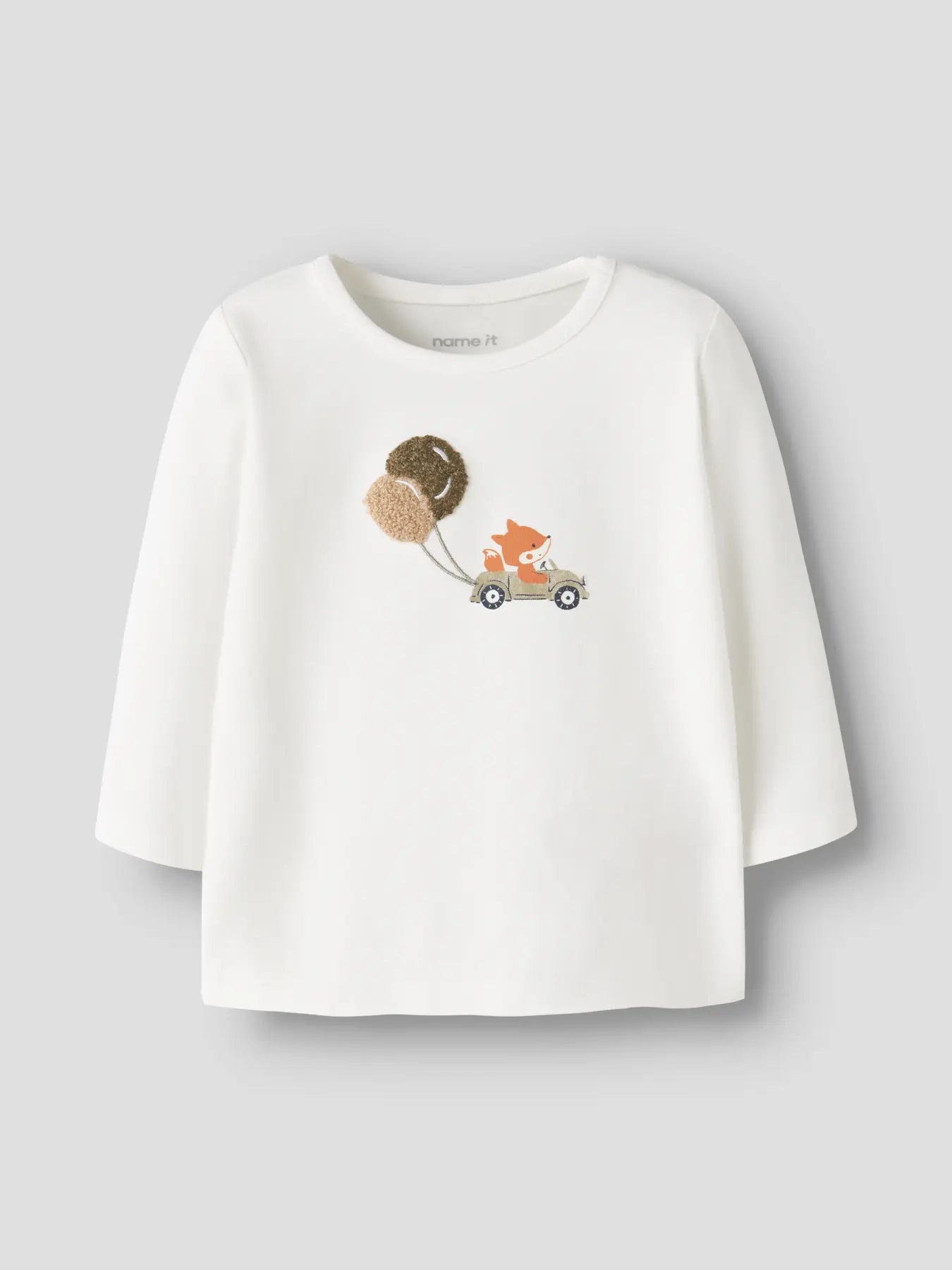 Name it Langarmshirt Fuchs mit Auto cloud dancer