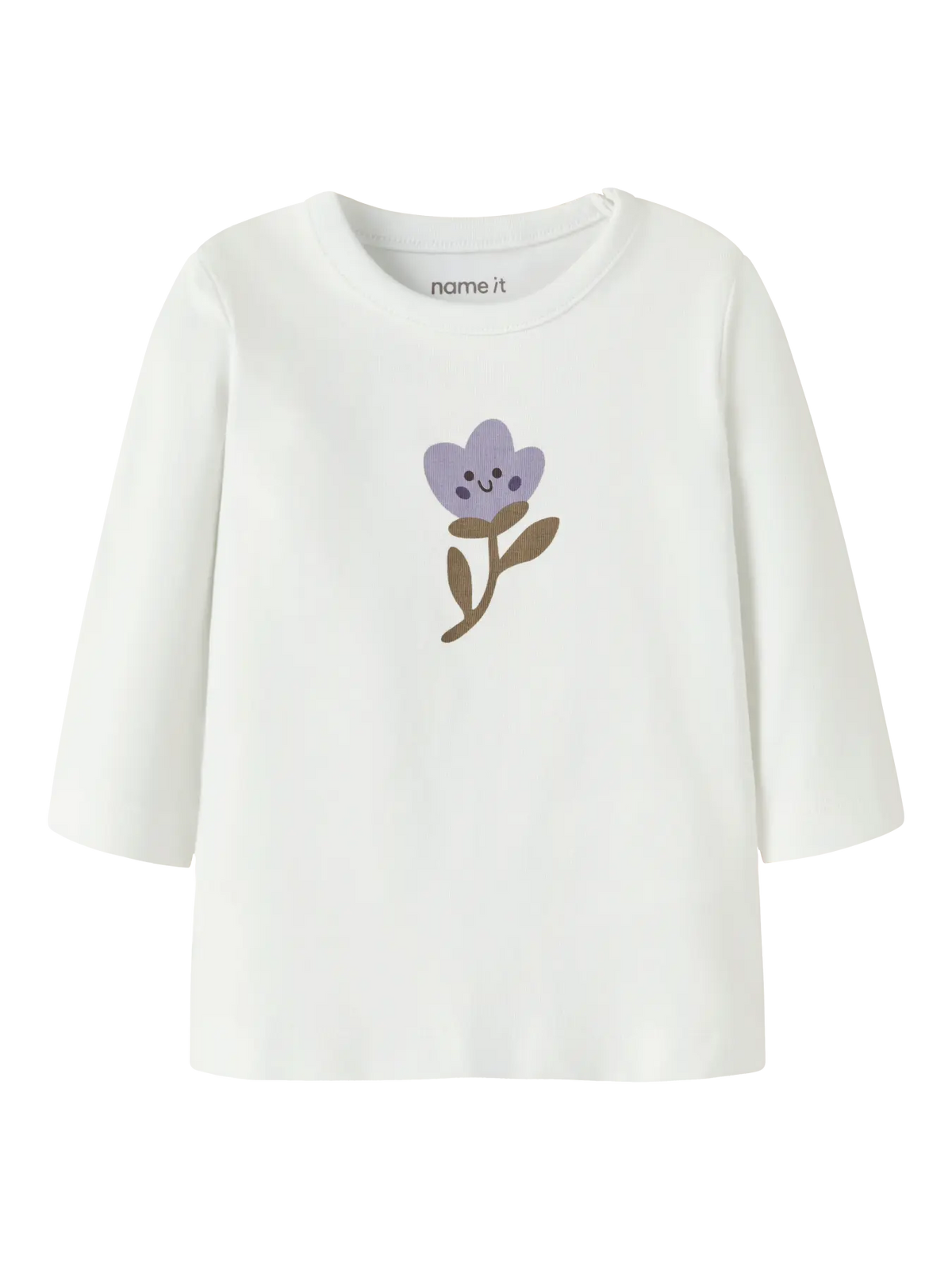 Name it Langarmshirt Blume cloud dancer