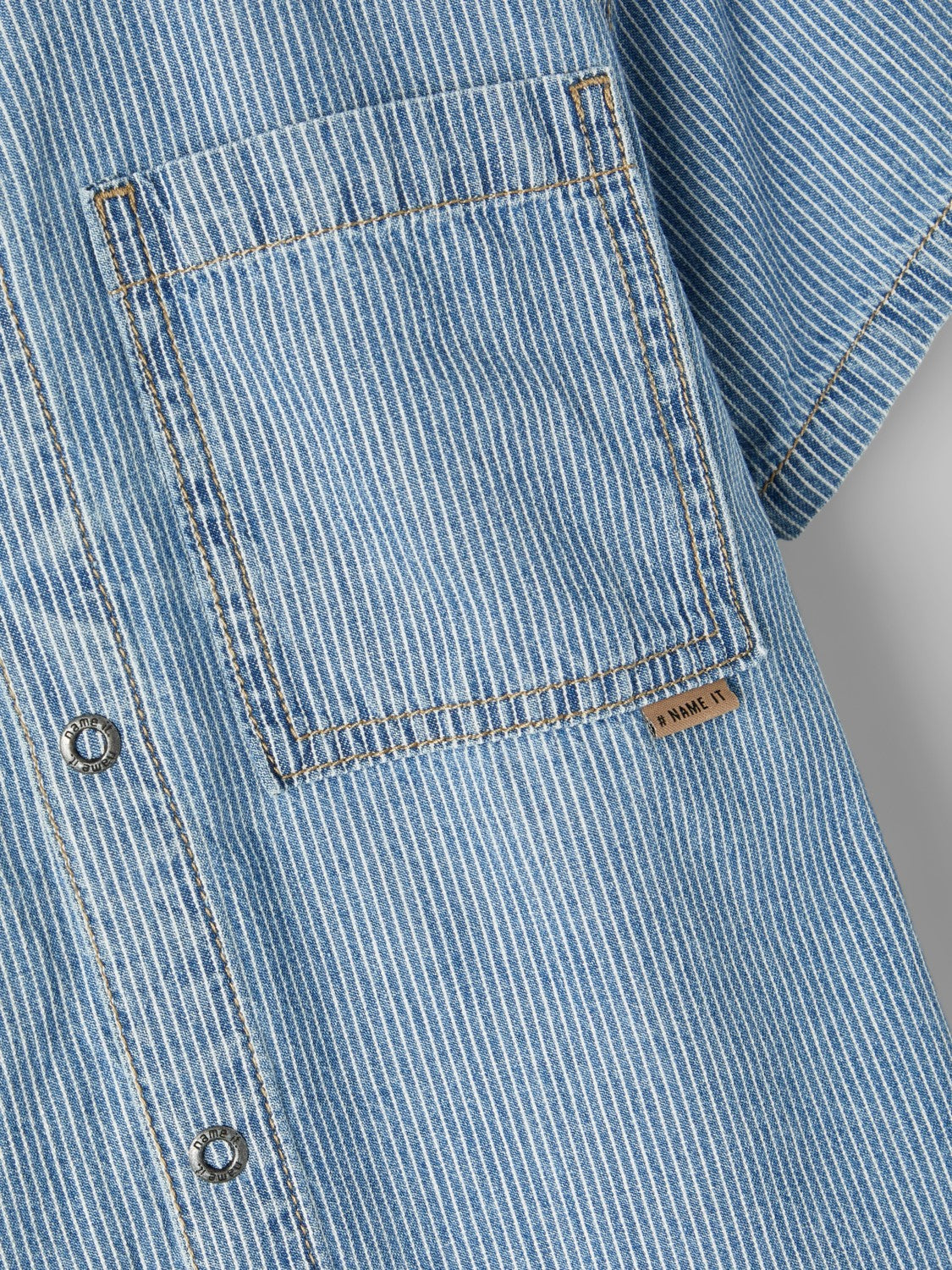 Name it kurzarm Jeanshemd Light/White