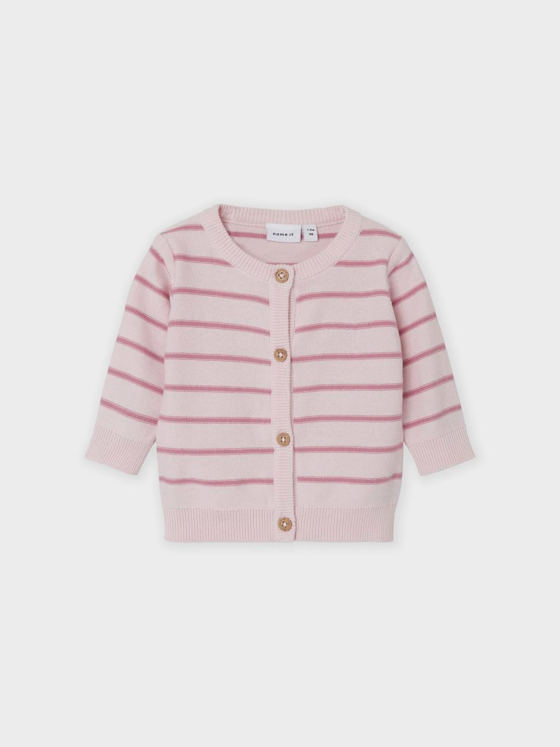 Name it Strickjacke rosa gestreift