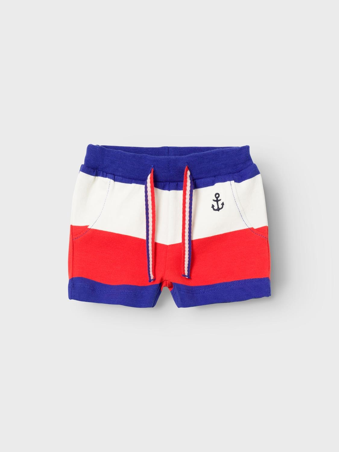 Name it Shorts marineblau/weiß/rot