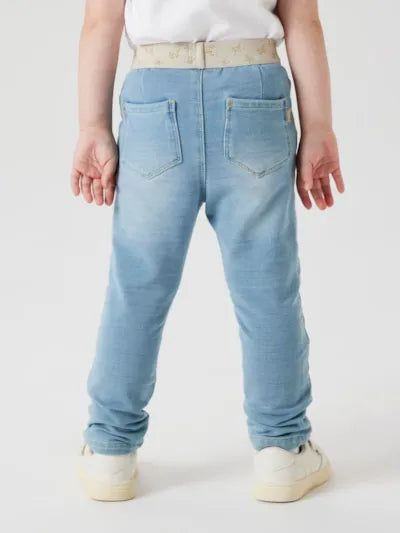 Name it Jeans Leggings light blue Glitzerbündchen Schmetterlinge