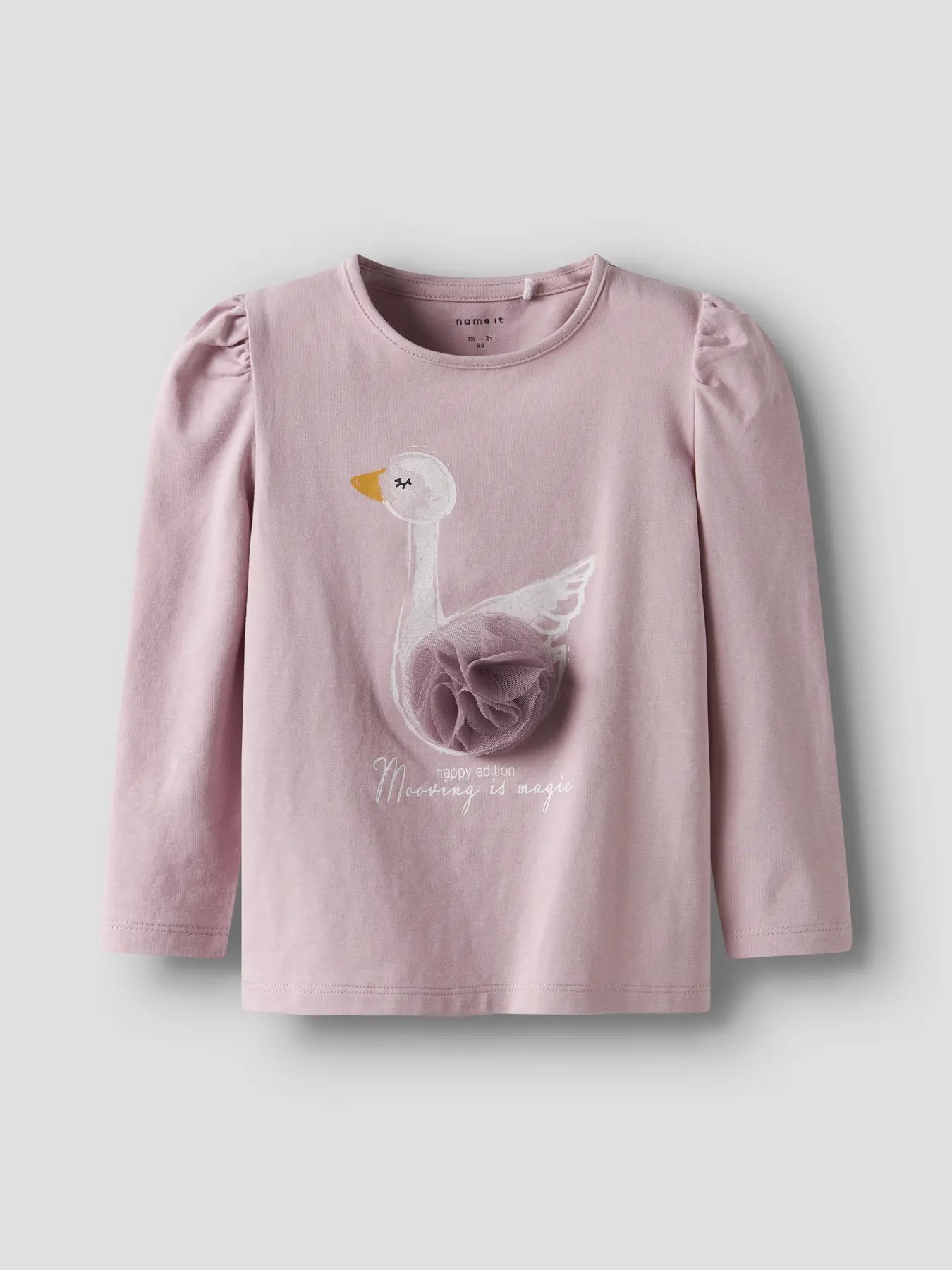Name it Langarmshirt Schwan lilac