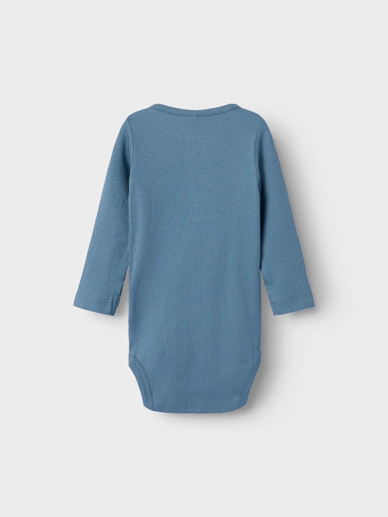 Name it Langarm Rib Body Knöpfe seeblau
