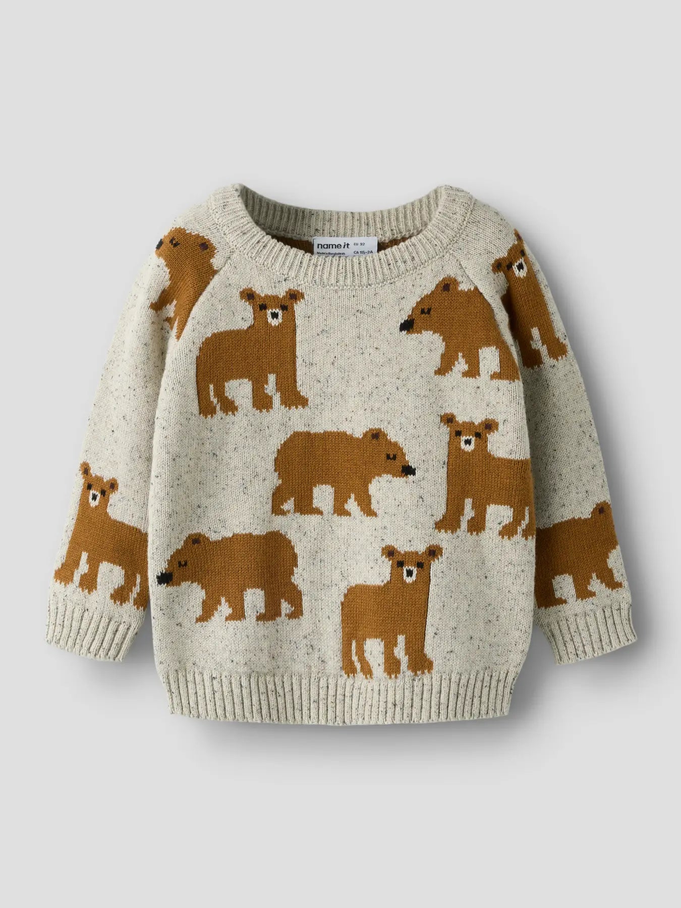 Name it Strickpullover Bären beige meliert