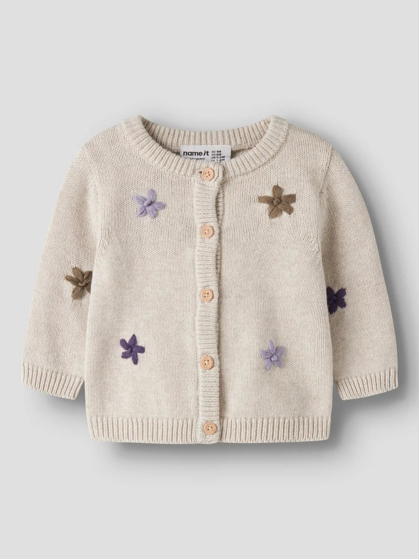 Name it Strickjacke Flowers beige