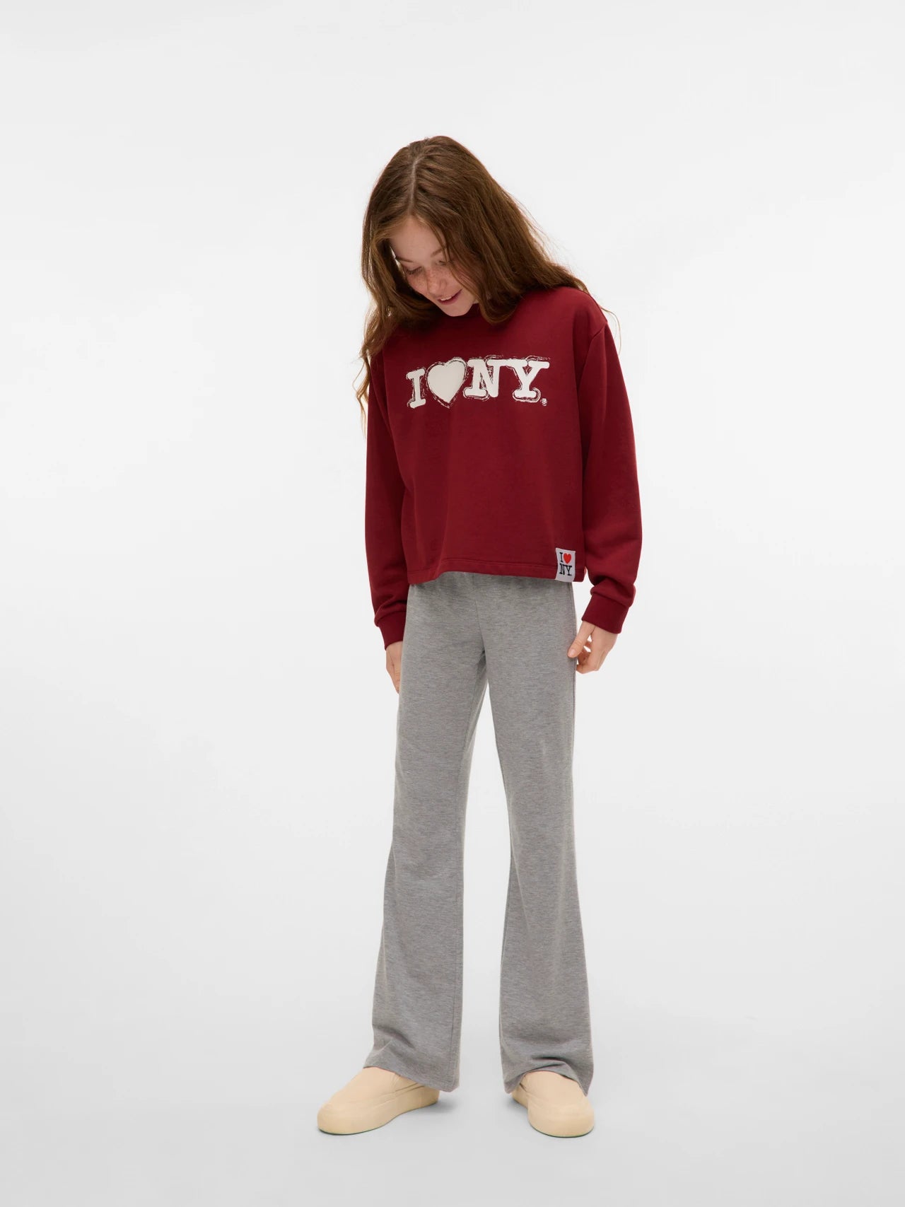 Vero Moda Girls Leggings mit Schlag hellgrau