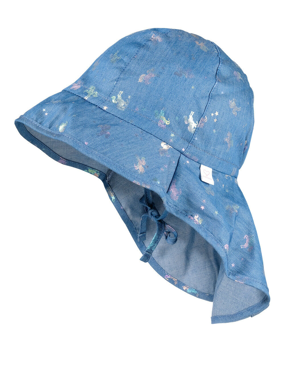 Maximo Hut mit Nackenschutz Einhorn jeansoptik