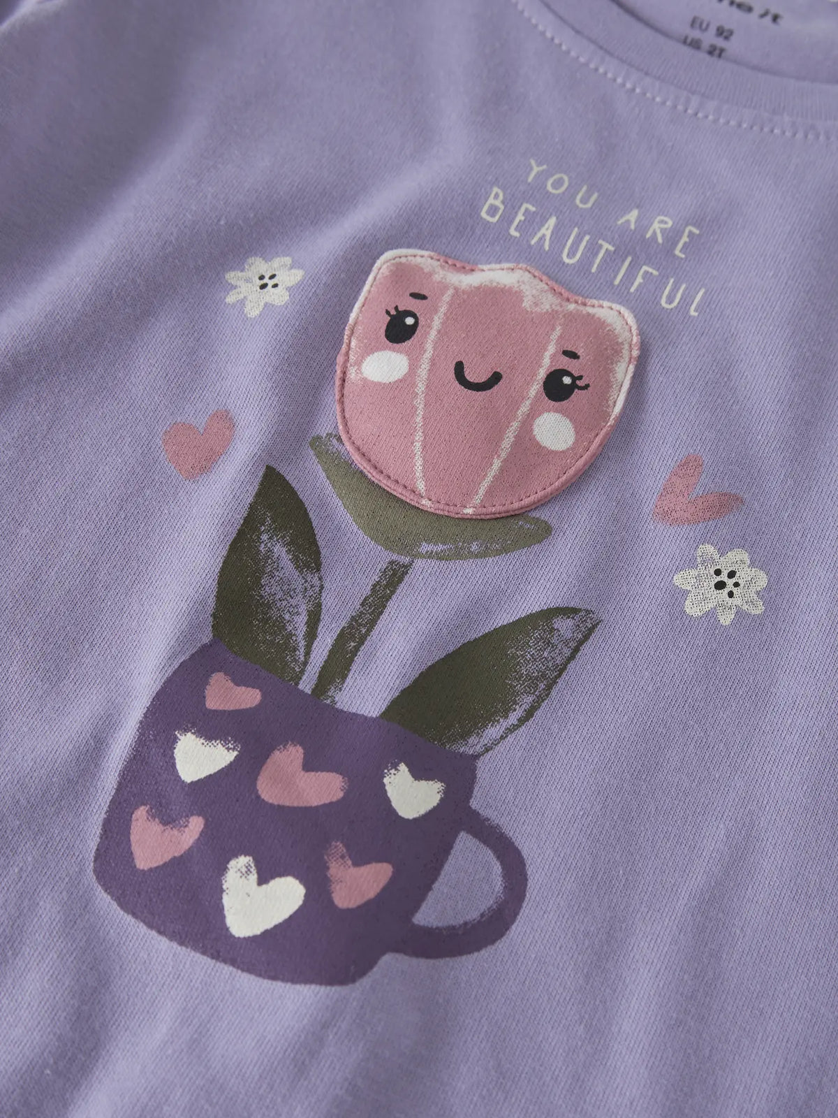 Name it Langarmshirt Blume flieder