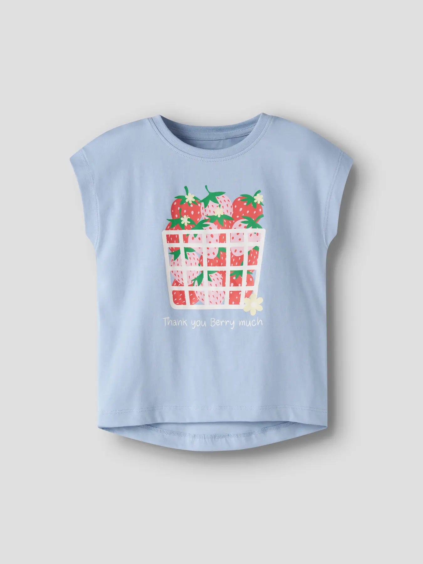 Name it T-Shirt Erdbeer Körbchen hellblau