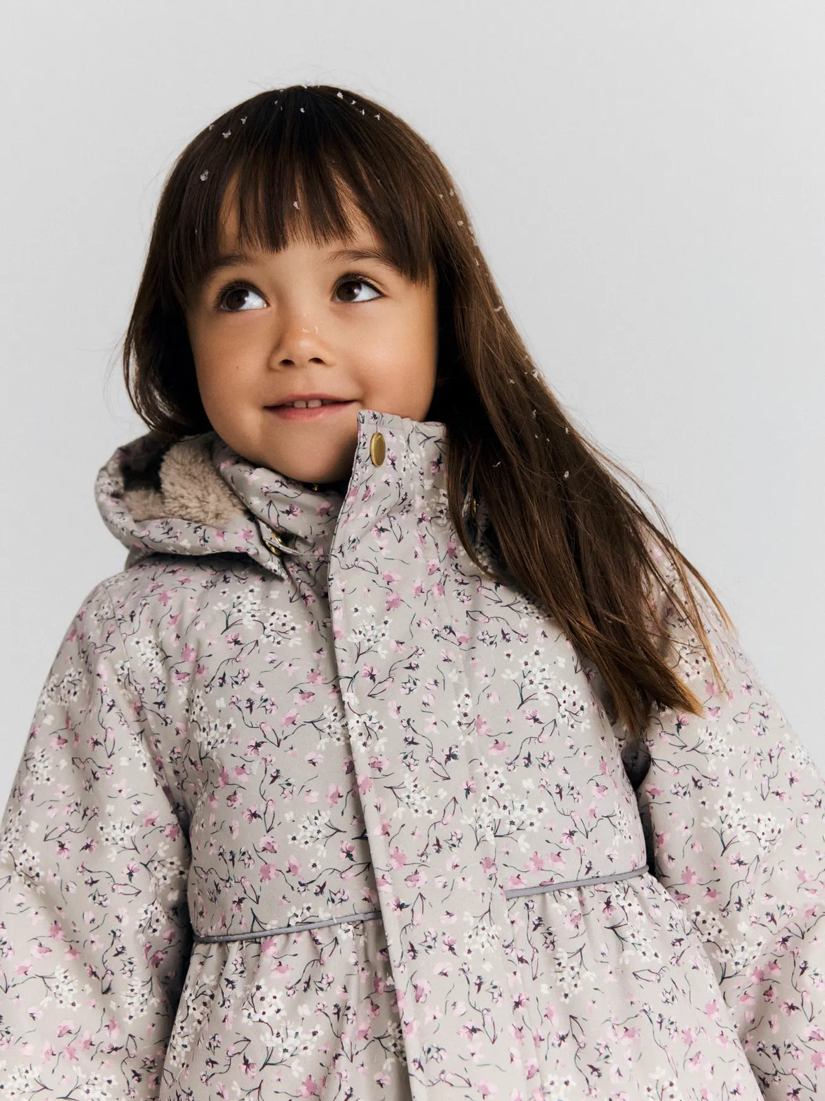 Name it Winterjacke Floral graubeige