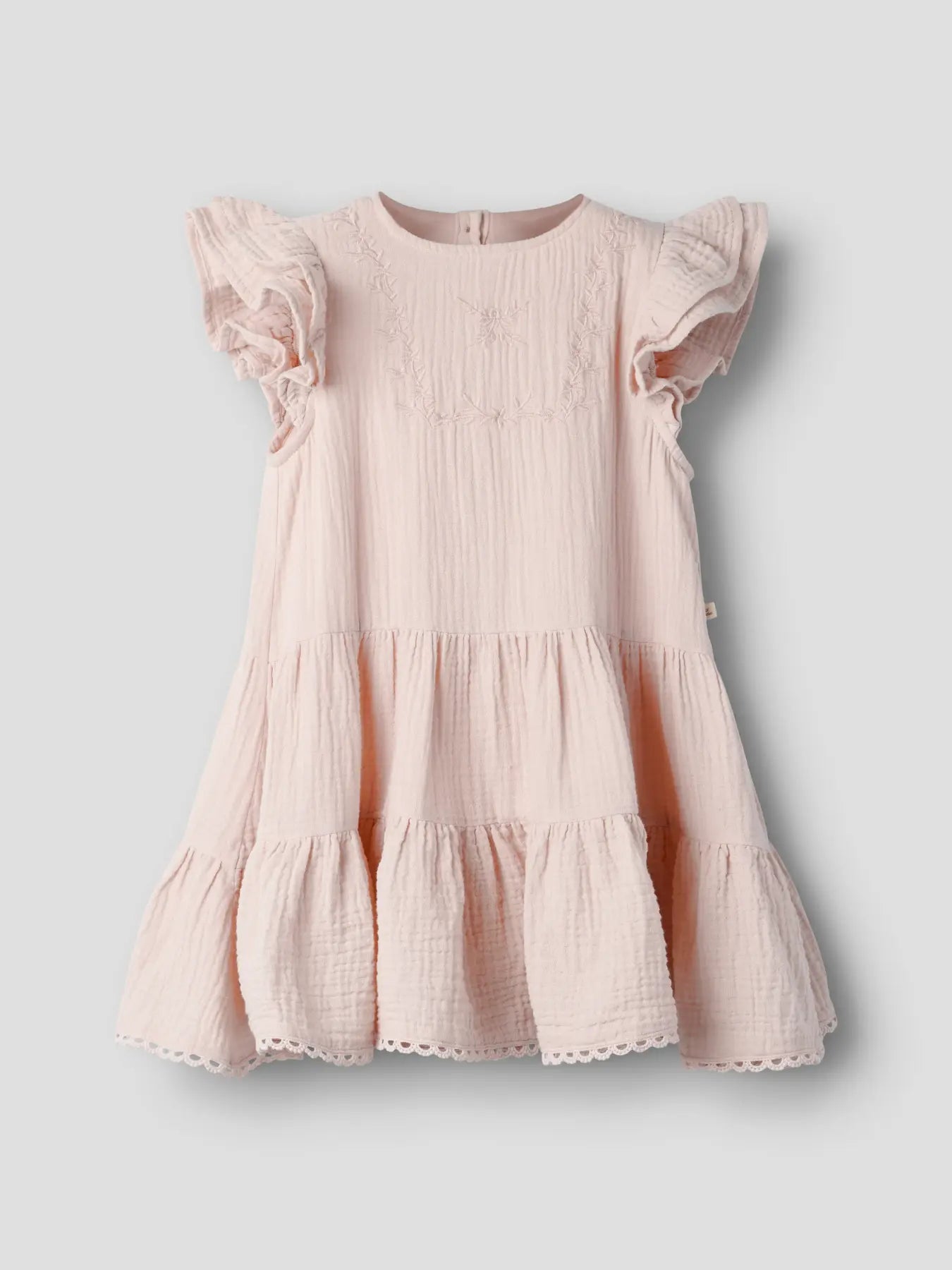 Lil' Atelier kurzarm Musselin Kleid peach whip