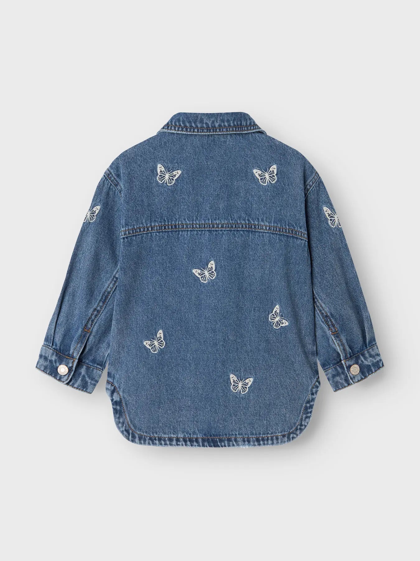 Name it Lange Jeansjacke Schmetterlinge medium blue