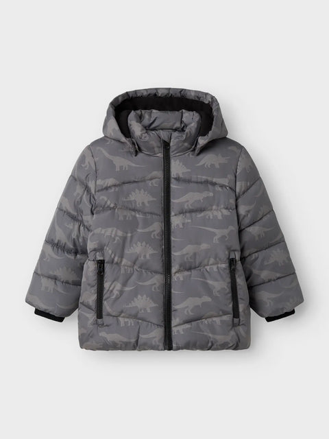 Name it Reflektier Steppjacke Dinos grau