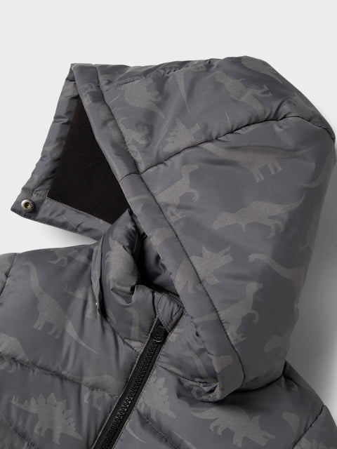 Name it Reflektier Steppjacke Dinos grau