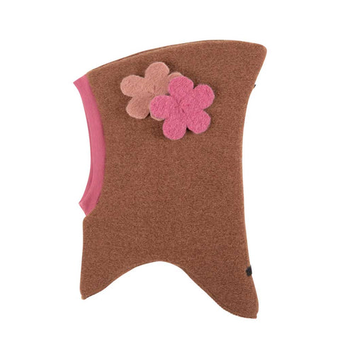 Pure Pure Woll Walk Schlupfmütze Blumen haselnuss