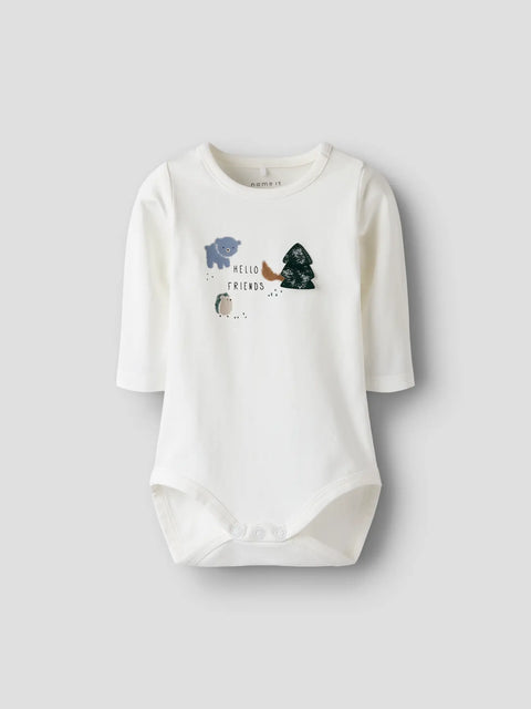 Name it Langarm Body Hello Friends cloud dancer