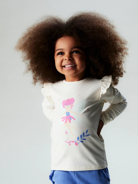 Name it Langarmshirt Glitzer Elfe creme