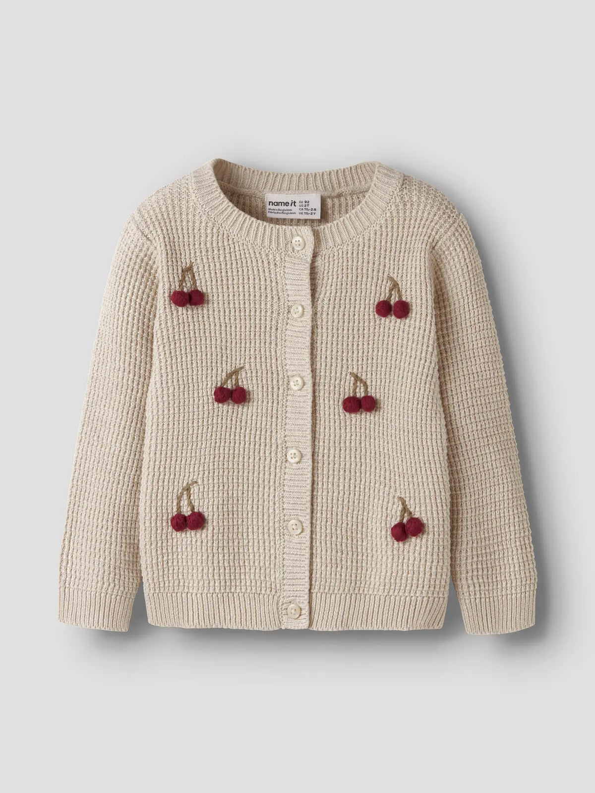 Name it Strickjacke Kirschen beige