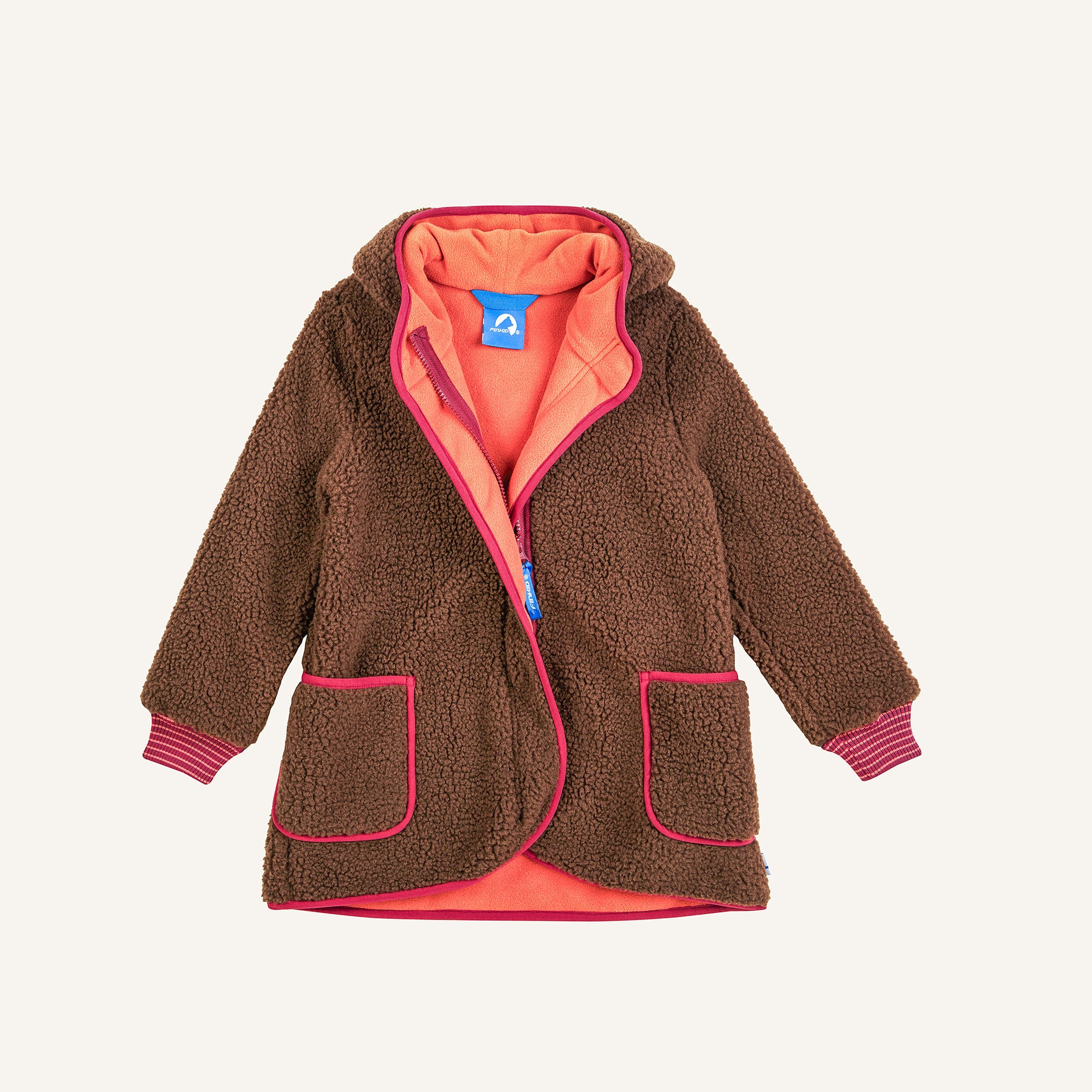 Finkid LIKKA NALLE Teddyjacke - Zip in Innenjacke cocoa/beet red