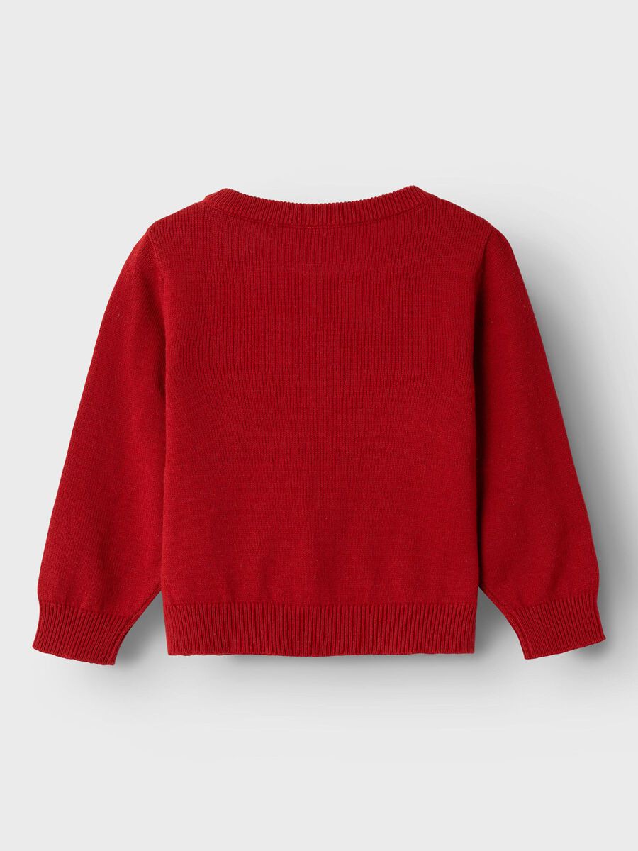 Name it Strickpullover Weihnachts-Einhorn rot