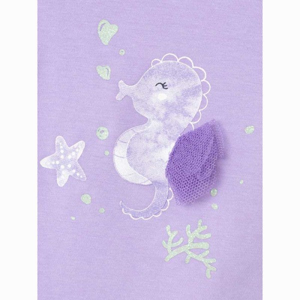 Name it T-Shirt Seepferdchen purple