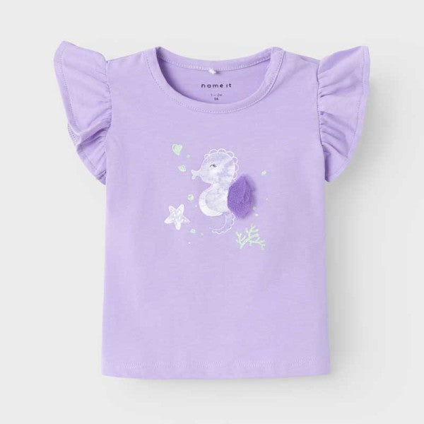 Name it T-Shirt Seepferdchen purple