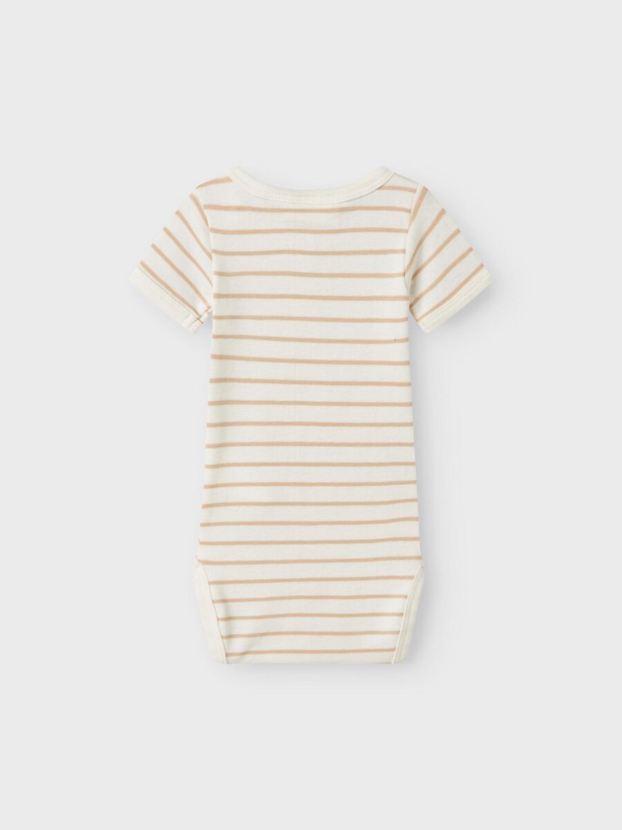 Lil' Atelier kurzarm Body Streifen irish cream