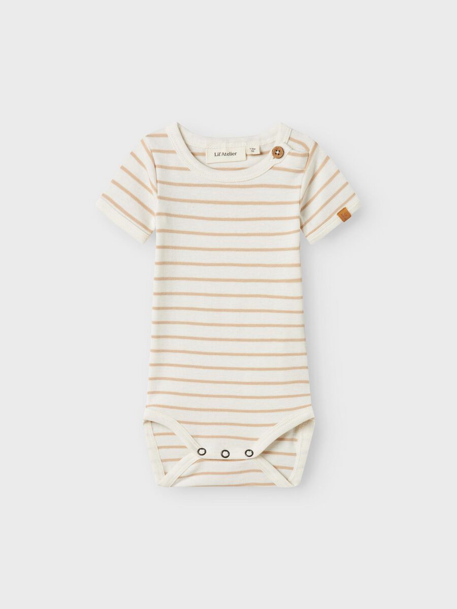 Lil' Atelier kurzarm Body Streifen irish cream