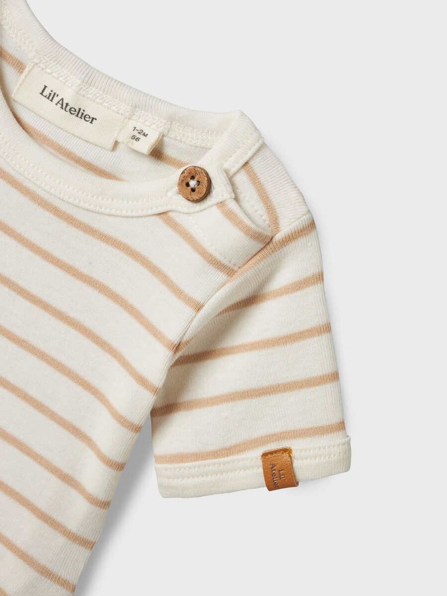 Lil' Atelier kurzarm Body Streifen irish cream
