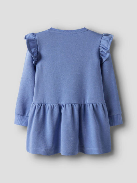 Name it Sweat Kleid Glitzer Einhorn saphirblau