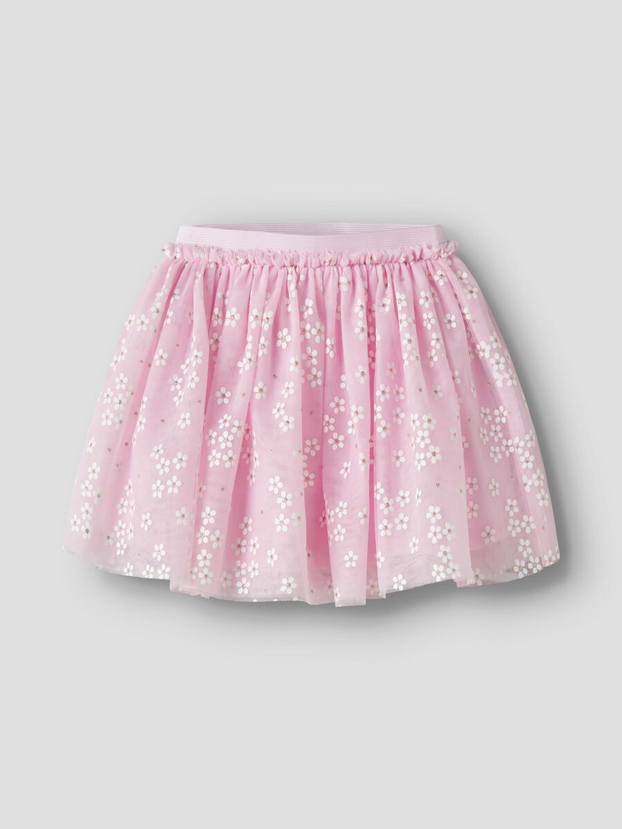 Name it Glitzer Tüll Rock Blümchen zartrosa