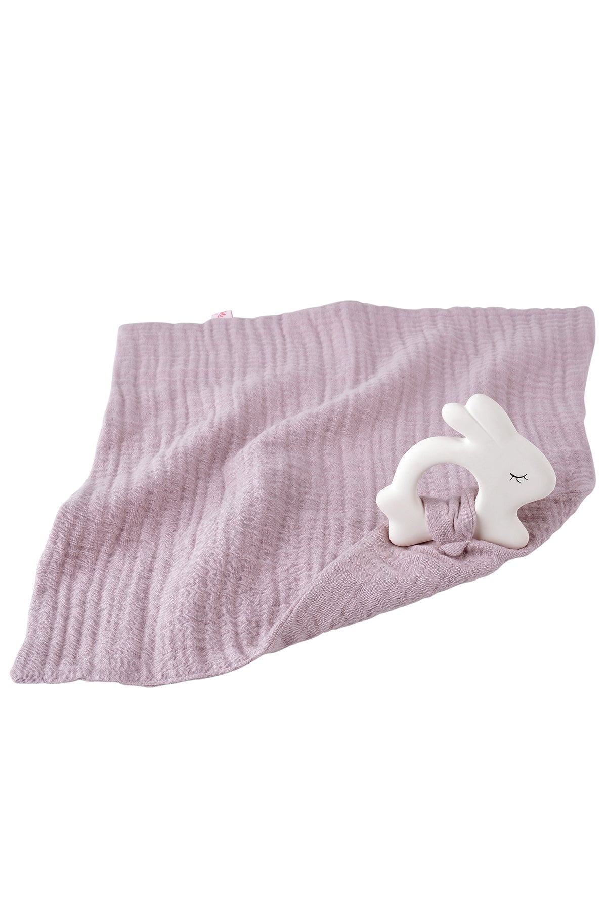 Kikadu Beißring Hase mit Schnuffeltuch pale rose