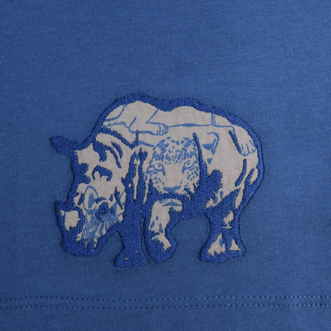 Enfant Terrible T-Shirt mit Nashornapplikation in blue
