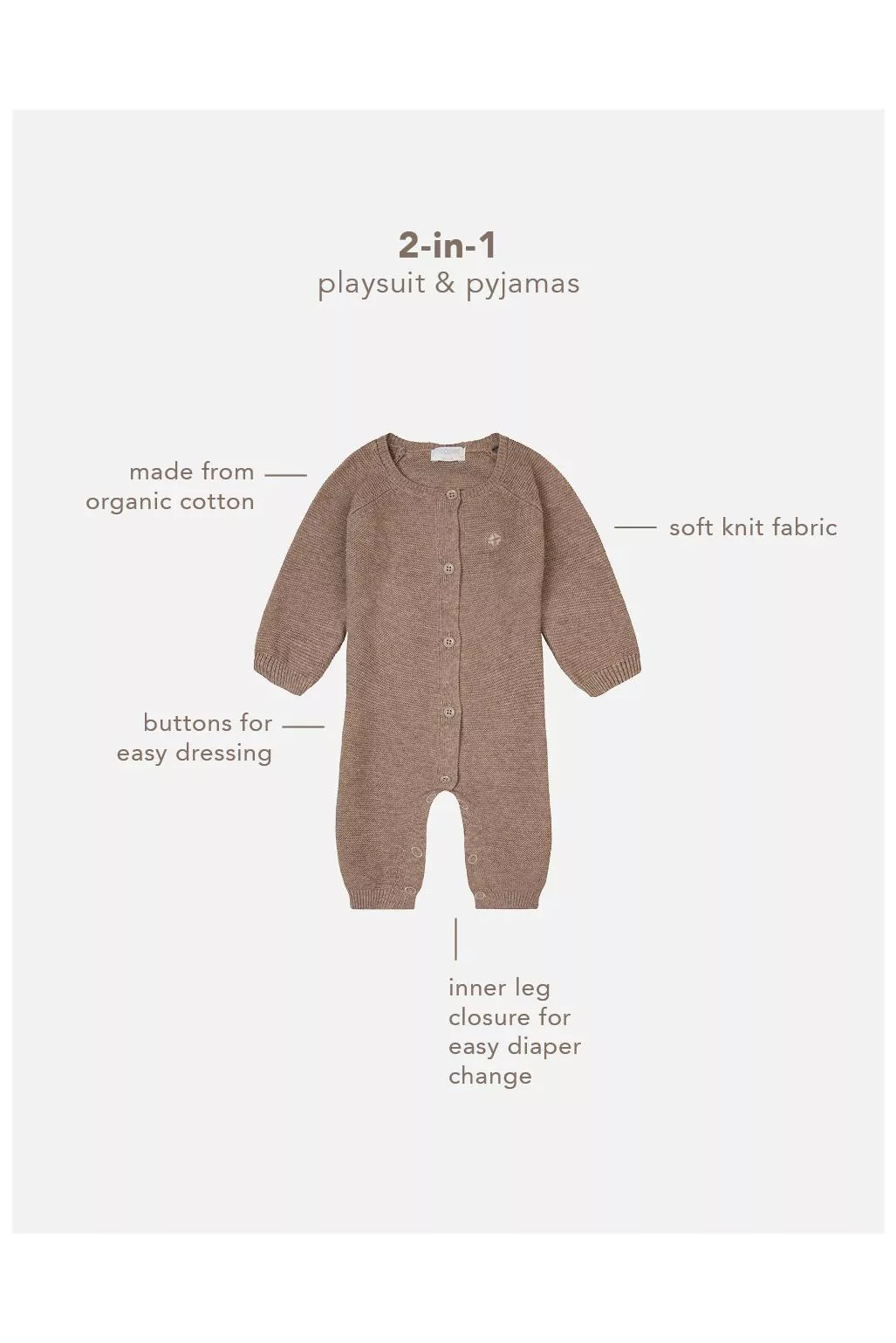 Noppies Baby Strick Strampler Taupe Melange