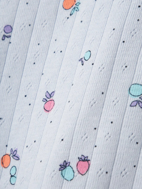 Name it Rib T-Shirt Früchte hellblau