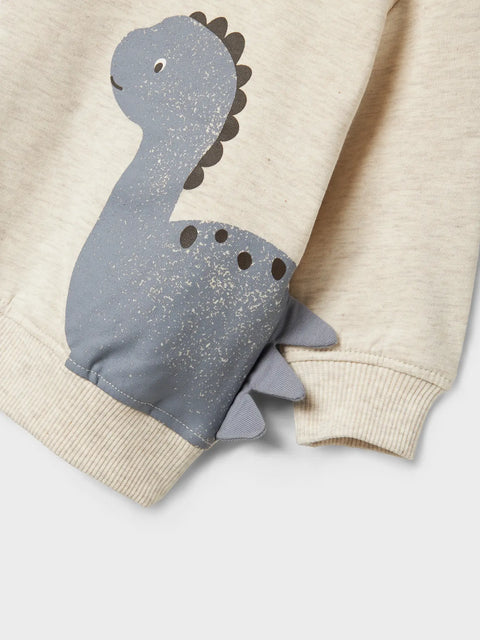 Name it Sweatshirt Dino beige meliert