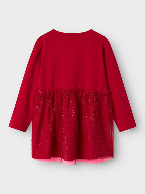 Name it Tüllkleid Zuckerstangen rot