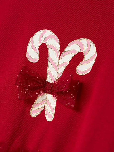 Name it Tüllkleid Zuckerstangen rot