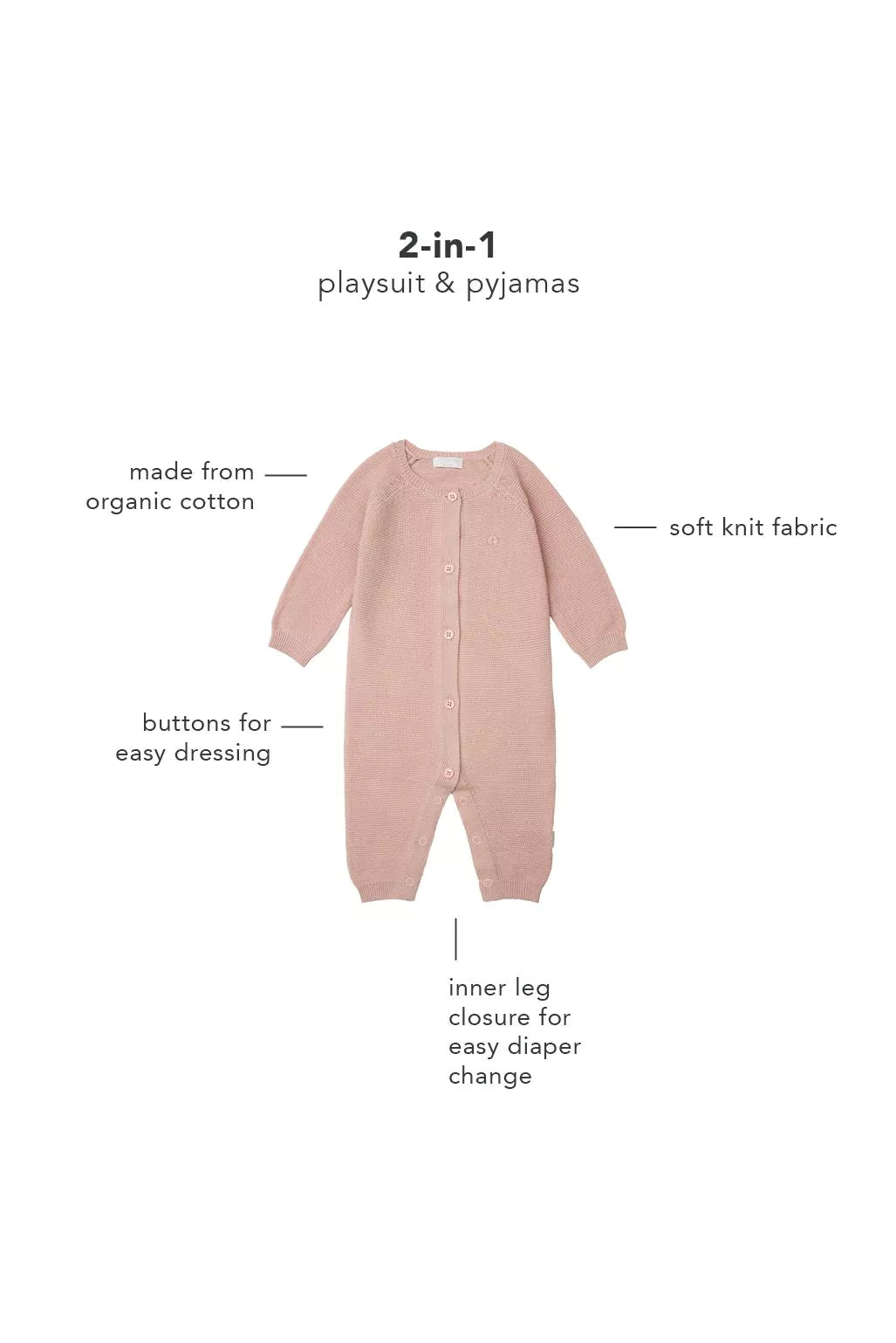 Noppies Baby Strick Strampler Rose Smoke