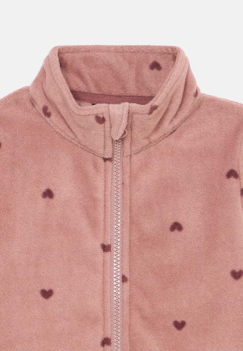 Name it Fleece Jacke Herzen woodrose