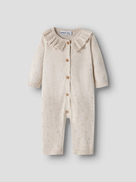 Name it Rüschen Strick Einteiler beige