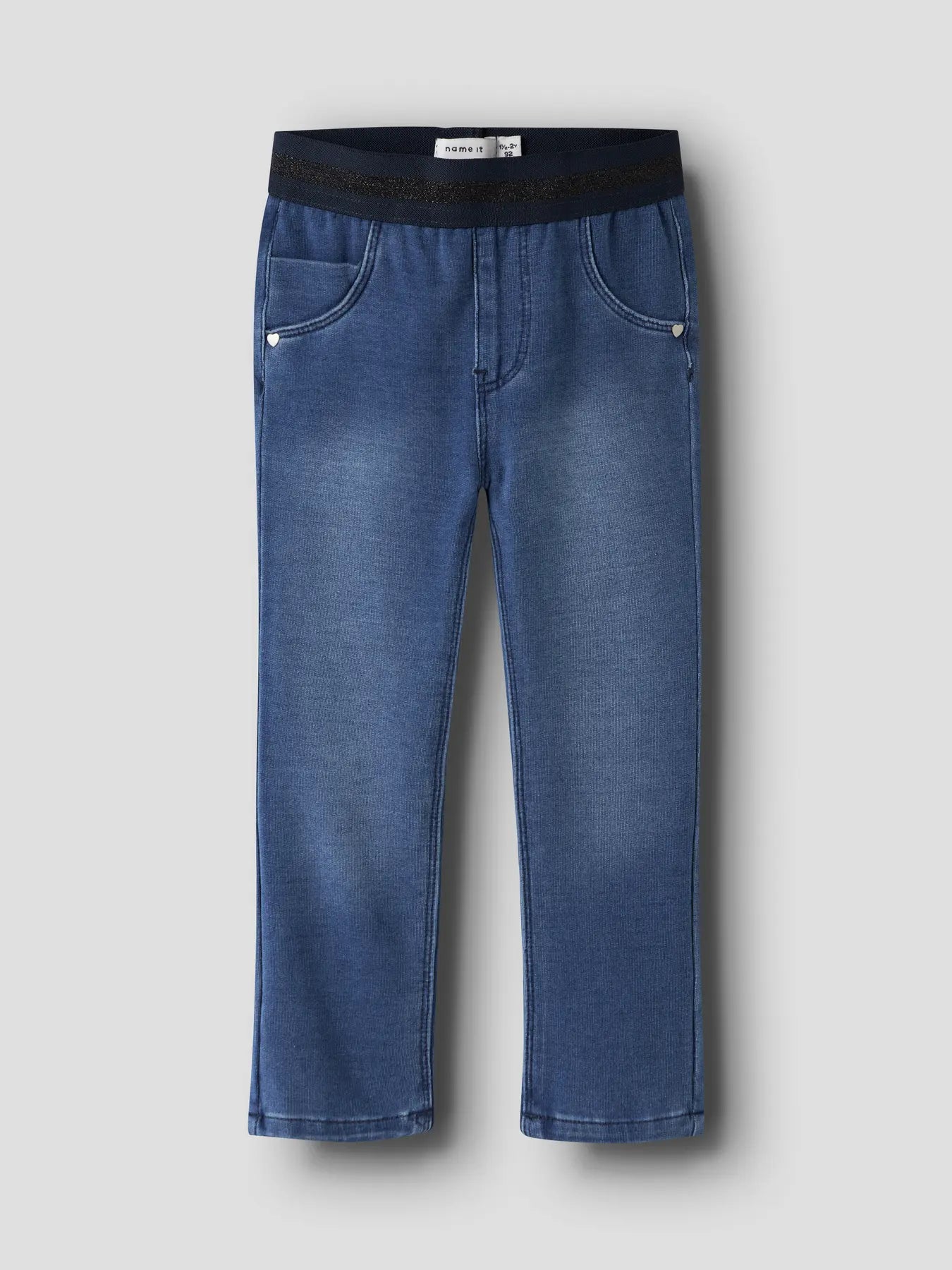 Name it Jeans Leggings denim blue Glitzerbündchen