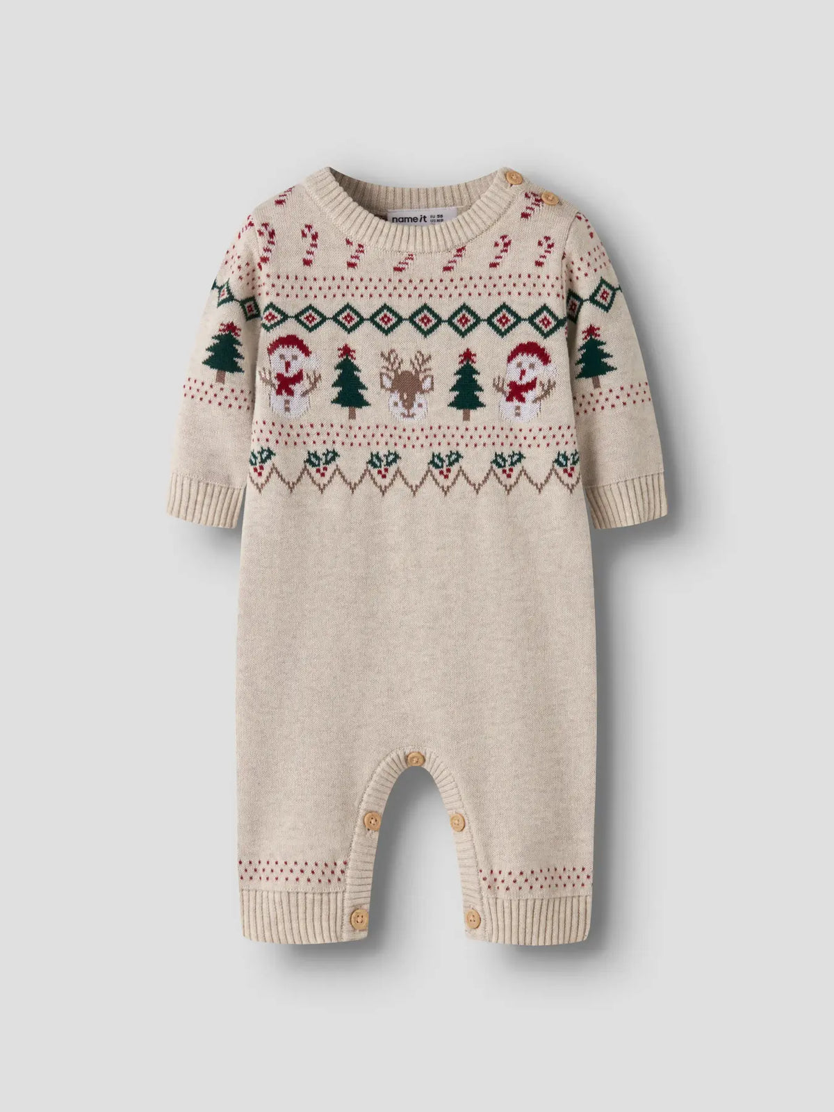 Name it Strick Einteiler Weihnachten beige