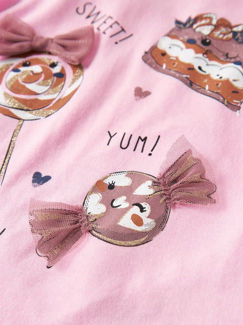 Name it Langarmshirt Sweet Candy zartrosa