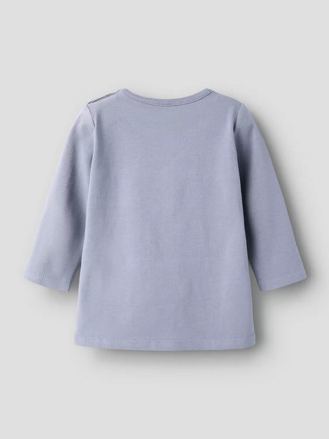 Name it Langarmshirt Bär & Igel blaugrau