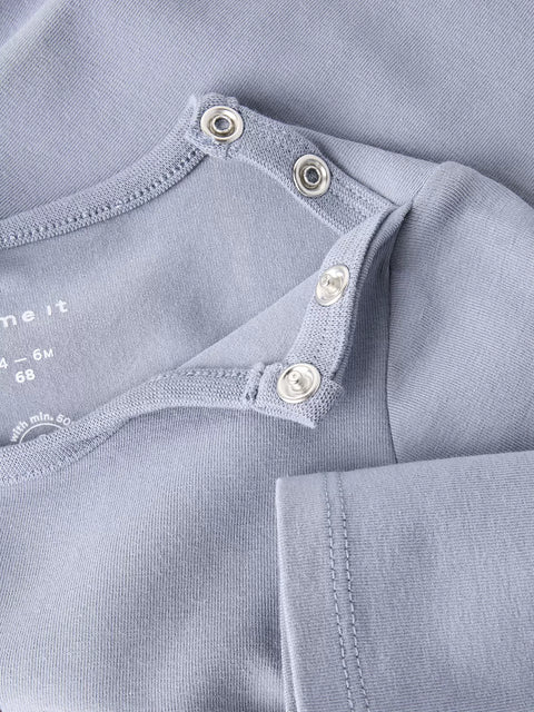 Name it Langarmshirt Bär & Igel blaugrau