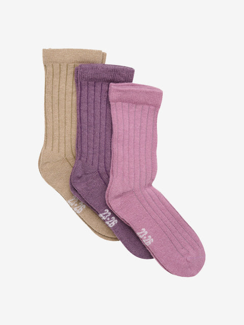 Minymo 3er Pack Woll Socken orchid haze