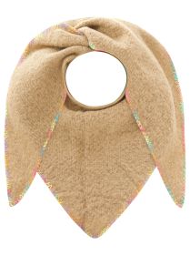 Zwillingsherz Dreieckstuch Teddy "Bunte Kante" kamel