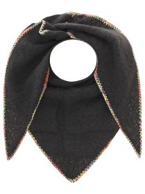 Zwillingsherz Dreieckstuch Teddy "Bunte Kante" schwarz